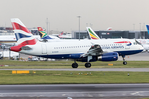 British Airways Airbus A319-100 G-EUOI at London Heathrow Airport (EGLL/LHR) British Airways Airbus A319-100 G-EUOI at London Heathrow Airport (EGLL/LHR)