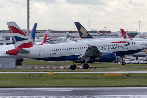British Airways Airbus A319-100 G-EUPJ at London Heathrow Airport (EGLL/LHR) British Airways Airbus A319-100 G-EUPJ at London Heathrow Airport (EGLL/LHR)