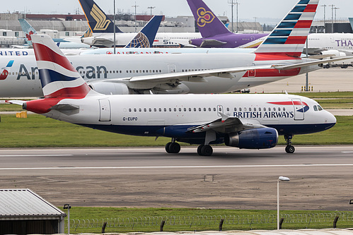 British Airways Airbus A319-100 G-EUPO at London Heathrow Airport (EGLL/LHR) British Airways Airbus A319-100 G-EUPO at London Heathrow Airport (EGLL/LHR)