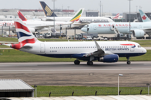 British Airways Airbus A320-200 G-EUYW at London Heathrow Airport (EGLL/LHR) British Airways Airbus A320-200 G-EUYW at London Heathrow Airport (EGLL/LHR)