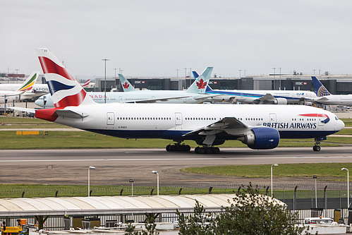 British Airways Boeing 777-200ER G-RAES at London Heathrow Airport (EGLL/LHR) British Airways Boeing 777-200ER G-RAES at London Heathrow Airport (EGLL/LHR)