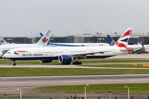 British Airways Boeing 777-300ER G-STBJ at London Heathrow Airport (EGLL/LHR) British Airways Boeing 777-300ER G-STBJ at London Heathrow Airport (EGLL/LHR)