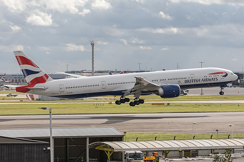 British Airways Boeing 777-300ER G-STBJ at London Heathrow Airport (EGLL/LHR) British Airways Boeing 777-300ER G-STBJ at London Heathrow Airport (EGLL/LHR)