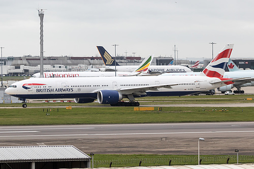 British Airways Boeing 777-300ER G-STBL at London Heathrow Airport (EGLL/LHR) British Airways Boeing 777-300ER G-STBL at London Heathrow Airport (EGLL/LHR)