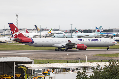 Virgin Atlantic Airbus A340-600 G-VFIT at London Heathrow Airport (EGLL/LHR) Virgin Atlantic Airbus A340-600 G-VFIT at London Heathrow Airport (EGLL/LHR)