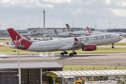 Virgin Atlantic Airbus A330-300 G-VGEM at London Heathrow Airport (EGLL/LHR) Virgin Atlantic Airbus A330-300 G-VGEM at London Heathrow Airport (EGLL/LHR)