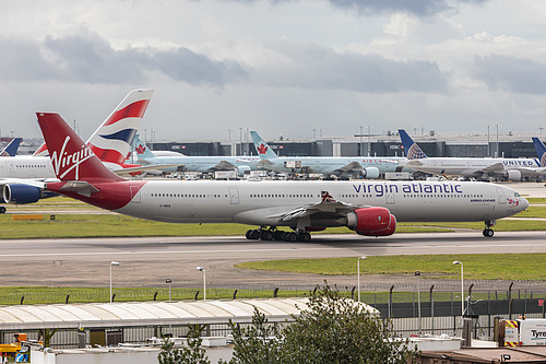 Virgin Atlantic Airbus A340-600 G-VWEB at London Heathrow Airport (EGLL/LHR) Virgin Atlantic Airbus A340-600 G-VWEB at London Heathrow Airport (EGLL/LHR)