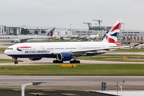 British Airways Boeing 777-200ER G-YMMN at London Heathrow Airport (EGLL/LHR) British Airways Boeing 777-200ER G-YMMN at London Heathrow Airport (EGLL/LHR)