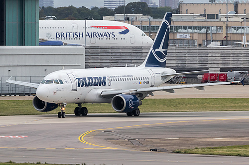 TAROM Airbus A318-100 YR-ASB at London Heathrow Airport (EGLL/LHR)