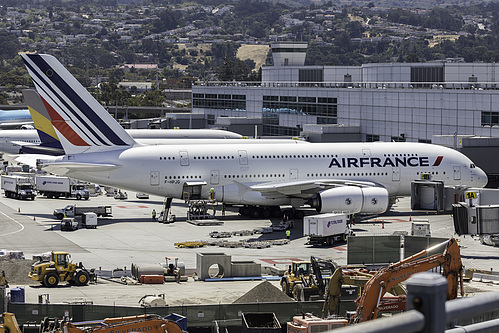 Air France Airbus A380-800 F-HPJG at San Francisco International Airport (KSFO/SFO) Air France Airbus A380-800 F-HPJG at San Francisco International Airport (KSFO/SFO)
