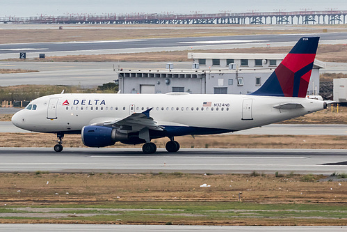 Delta Air Lines Airbus A319-100 N324NB at San Francisco International Airport (KSFO/SFO) Delta Air Lines Airbus A319-100 N324NB at San Francisco International Airport (KSFO/SFO)
