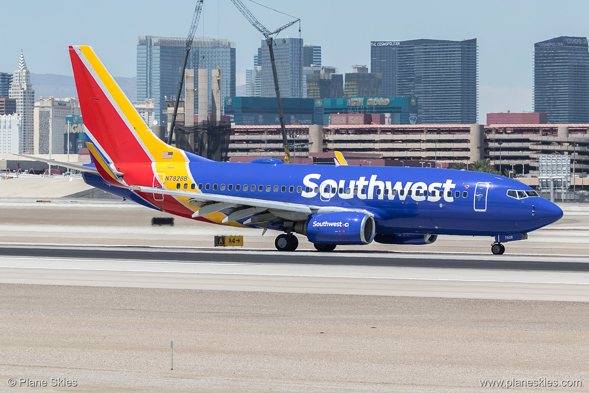 Southwest Airlines Boeing 737-700 N7826B at McCarran International Airport (KLAS/LAS) Southwest Airlines Boeing 737-700 N7826B at McCarran International Airport (KLAS/LAS)