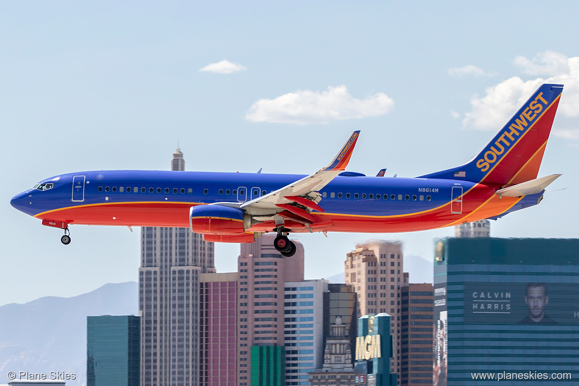 Southwest Airlines Boeing 737-800 N8614M at McCarran International Airport (KLAS/LAS)