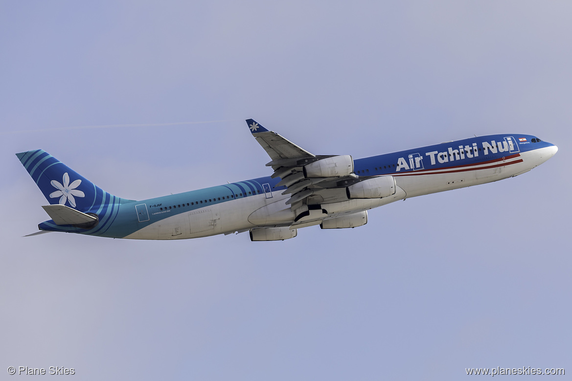 Air Tahiti Nui Airbus A340-300 F-OJGF at Los Angeles International Airport (KLAX/LAX) Air Tahiti Nui Airbus A340-300 F-OJGF at Los Angeles International Airport (KLAX/LAX)