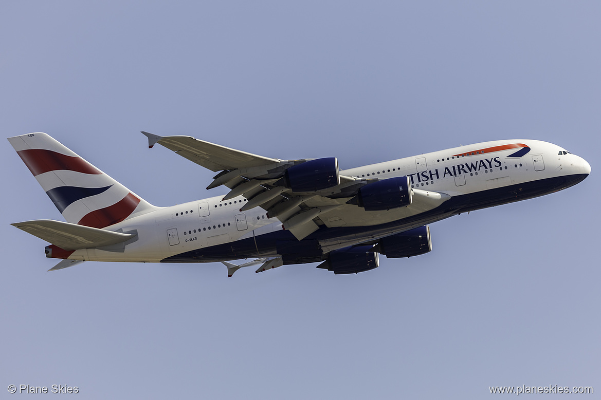 British Airways Airbus A380-800 G-XLEG at Los Angeles International Airport (KLAX/LAX) British Airways Airbus A380-800 G-XLEG at Los Angeles International Airport (KLAX/LAX)