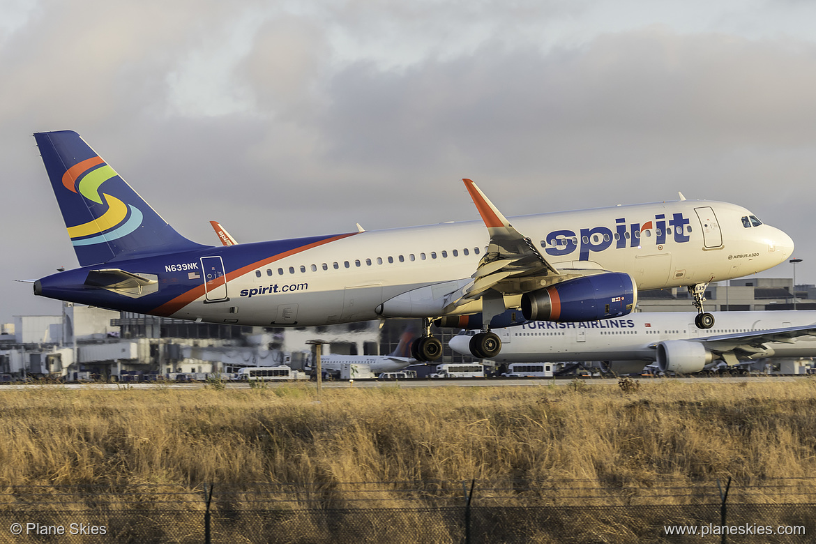 Spirit Airlines Airbus A320-200 N639NK at Los Angeles International Airport (KLAX/LAX)