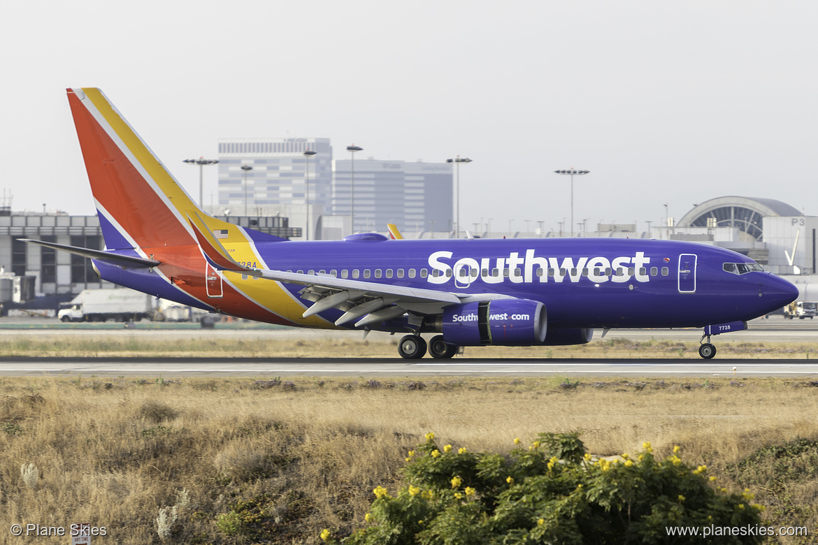 Southwest Airlines Boeing 737-700 N7738A at Los Angeles International Airport (KLAX/LAX) Southwest Airlines Boeing 737-700 N7738A at Los Angeles International Airport (KLAX/LAX)