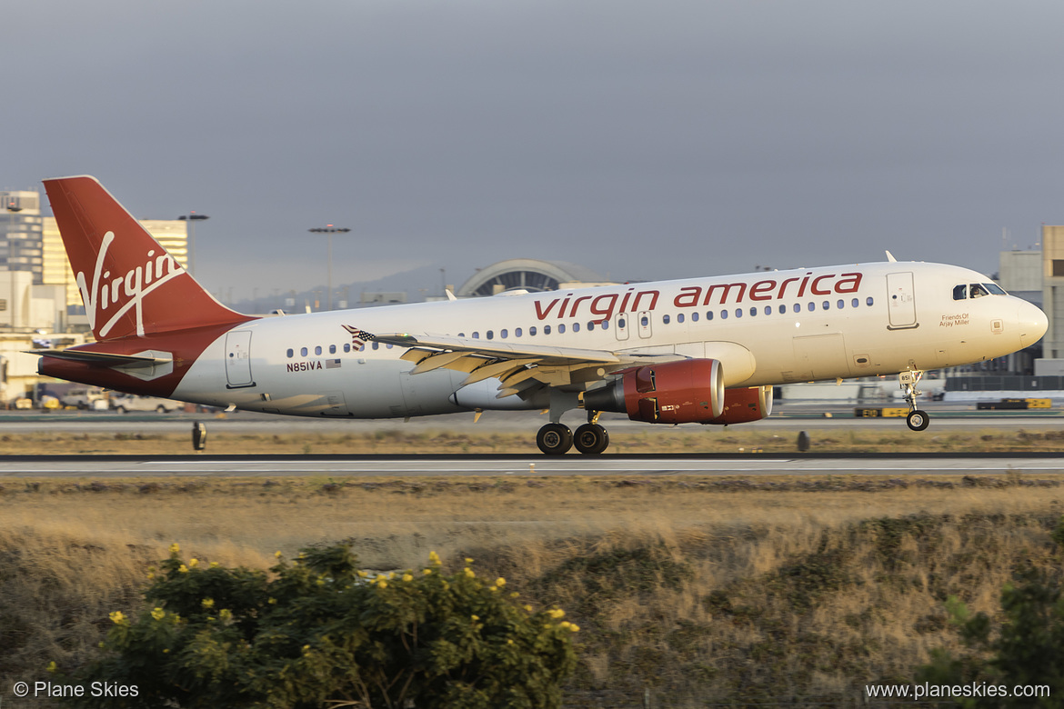 Virgin America Airbus A320-200 N851VA at Los Angeles International Airport (KLAX/LAX) Virgin America Airbus A320-200 N851VA at Los Angeles International Airport (KLAX/LAX)