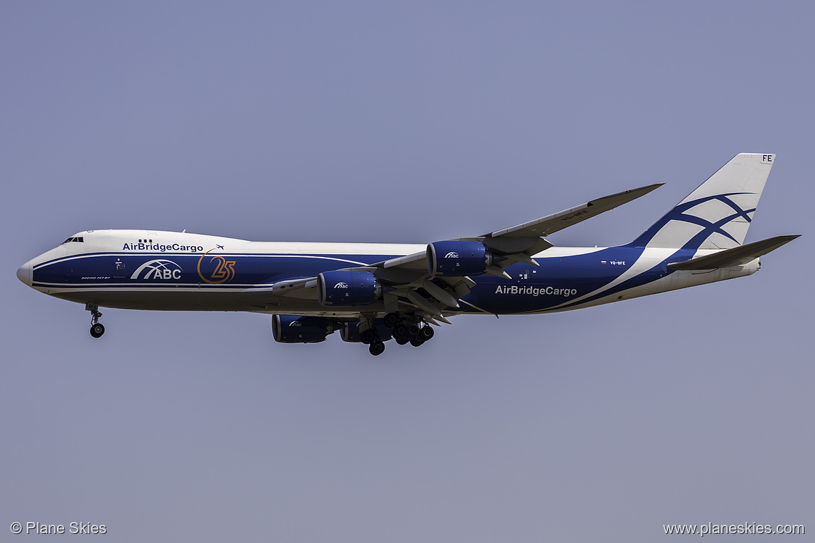 AirBridge Cargo Boeing 747-8F VQ-BFE at Los Angeles International Airport (KLAX/LAX)