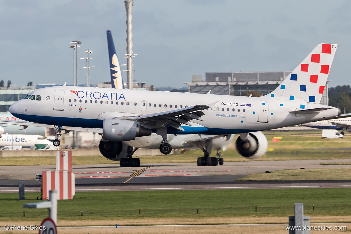 Croatia Airlines Airbus A319-100 9A-CTG at London Heathrow Airport (EGLL/LHR) Croatia Airlines Airbus A319-100 9A-CTG at London Heathrow Airport (EGLL/LHR)