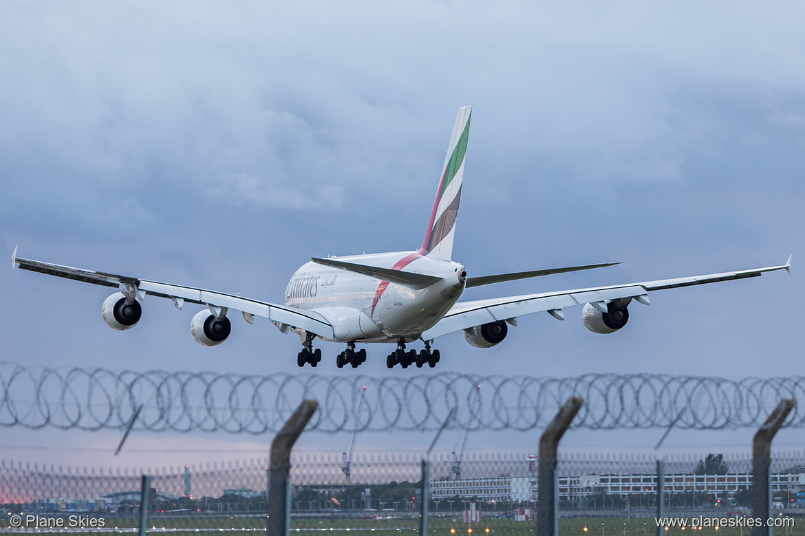 Emirates Airbus A380-800 A6-EED at London Heathrow Airport (EGLL/LHR) Emirates Airbus A380-800 A6-EED at London Heathrow Airport (EGLL/LHR)