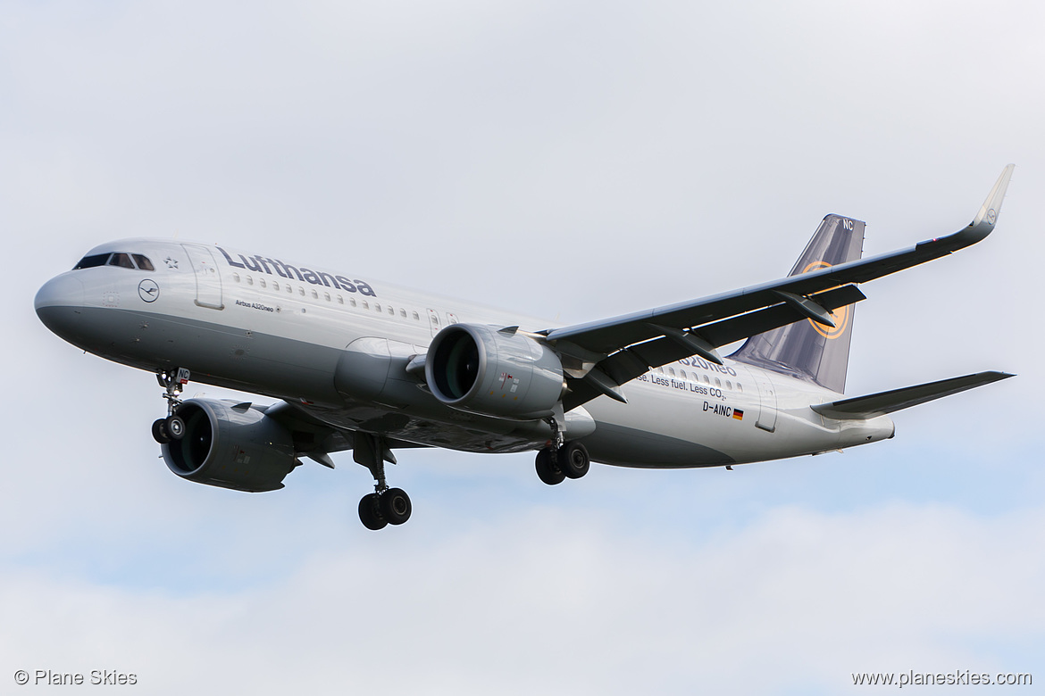 Lufthansa Airbus A320neo D-AINC at London Heathrow Airport (EGLL/LHR) Lufthansa Airbus A320neo D-AINC at London Heathrow Airport (EGLL/LHR)