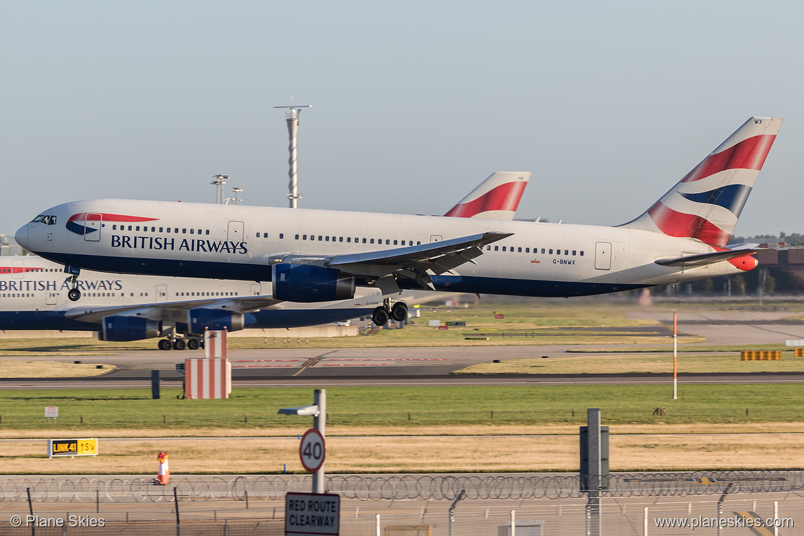 British Airways Boeing 767-300ER G-BNWX at London Heathrow Airport (EGLL/LHR) British Airways Boeing 767-300ER G-BNWX at London Heathrow Airport (EGLL/LHR)