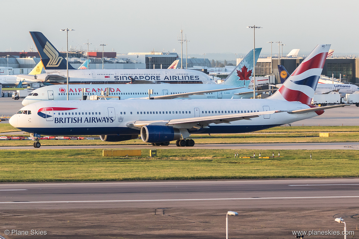 British Airways Boeing 767-300ER G-BZHC at London Heathrow Airport (EGLL/LHR) British Airways Boeing 767-300ER G-BZHC at London Heathrow Airport (EGLL/LHR)