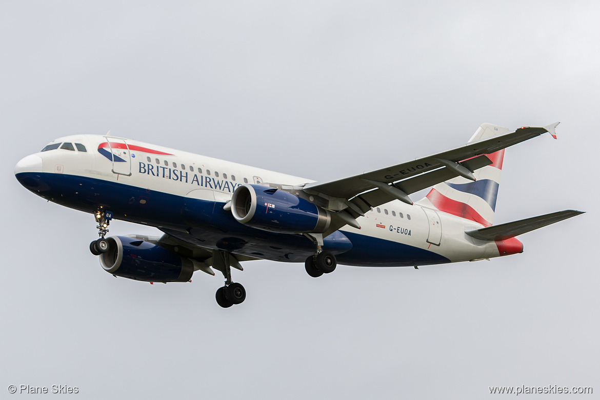 British Airways Airbus A319-100 G-EUOA at London Heathrow Airport (EGLL/LHR) British Airways Airbus A319-100 G-EUOA at London Heathrow Airport (EGLL/LHR)