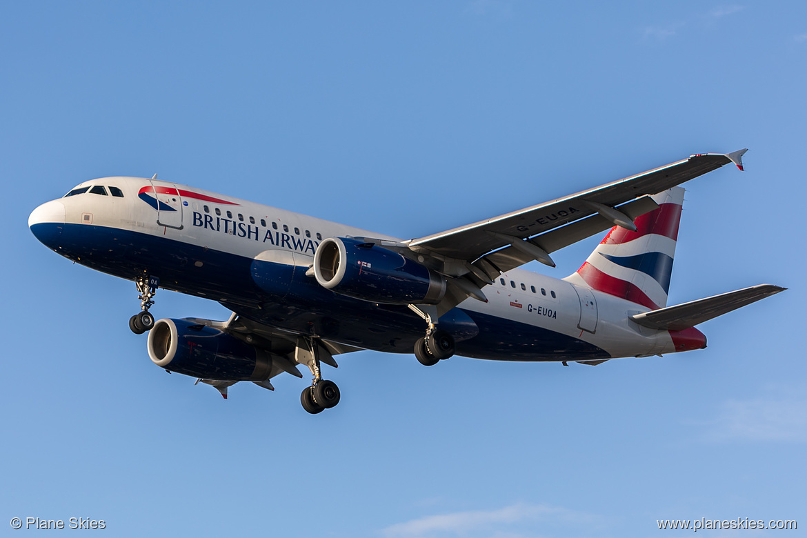 British Airways Airbus A319-100 G-EUOA at London Heathrow Airport (EGLL/LHR) British Airways Airbus A319-100 G-EUOA at London Heathrow Airport (EGLL/LHR)