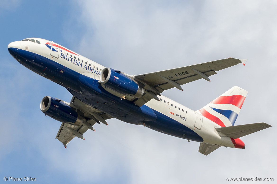 British Airways Airbus A319-100 G-EUOE at London Heathrow Airport (EGLL/LHR) British Airways Airbus A319-100 G-EUOE at London Heathrow Airport (EGLL/LHR)