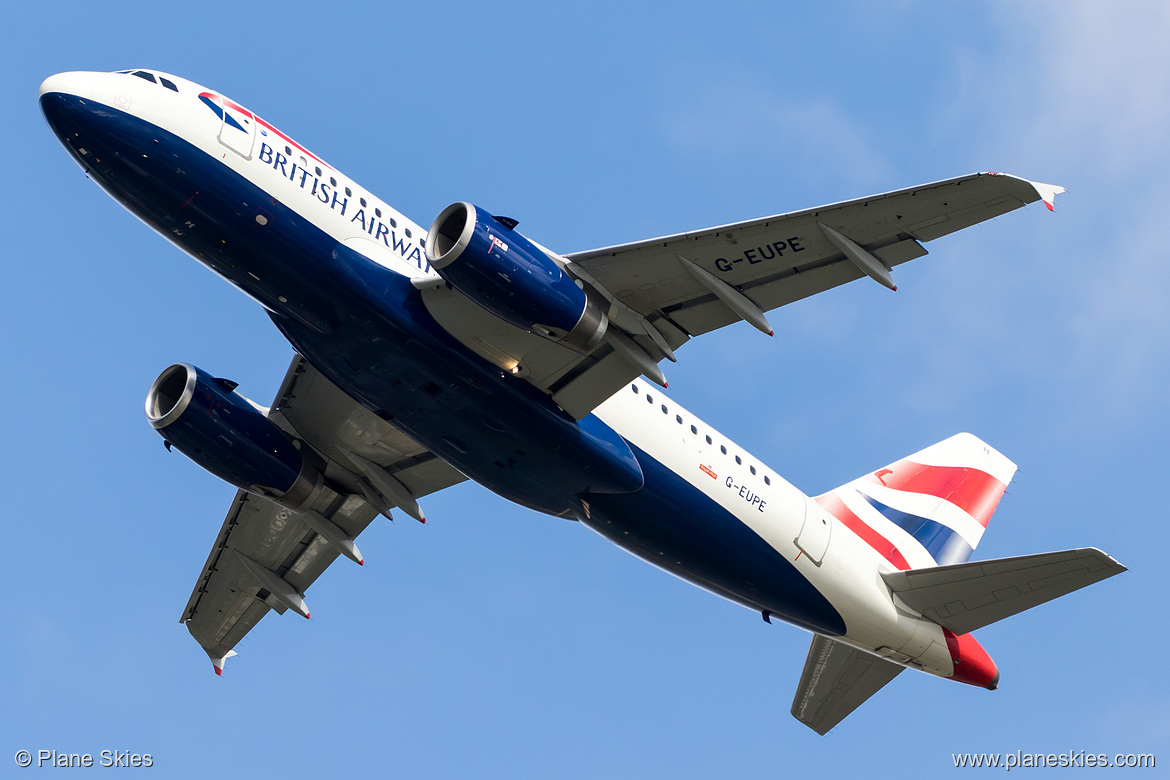 British Airways Airbus A319-100 G-EUPE at London Heathrow Airport (EGLL/LHR) British Airways Airbus A319-100 G-EUPE at London Heathrow Airport (EGLL/LHR)