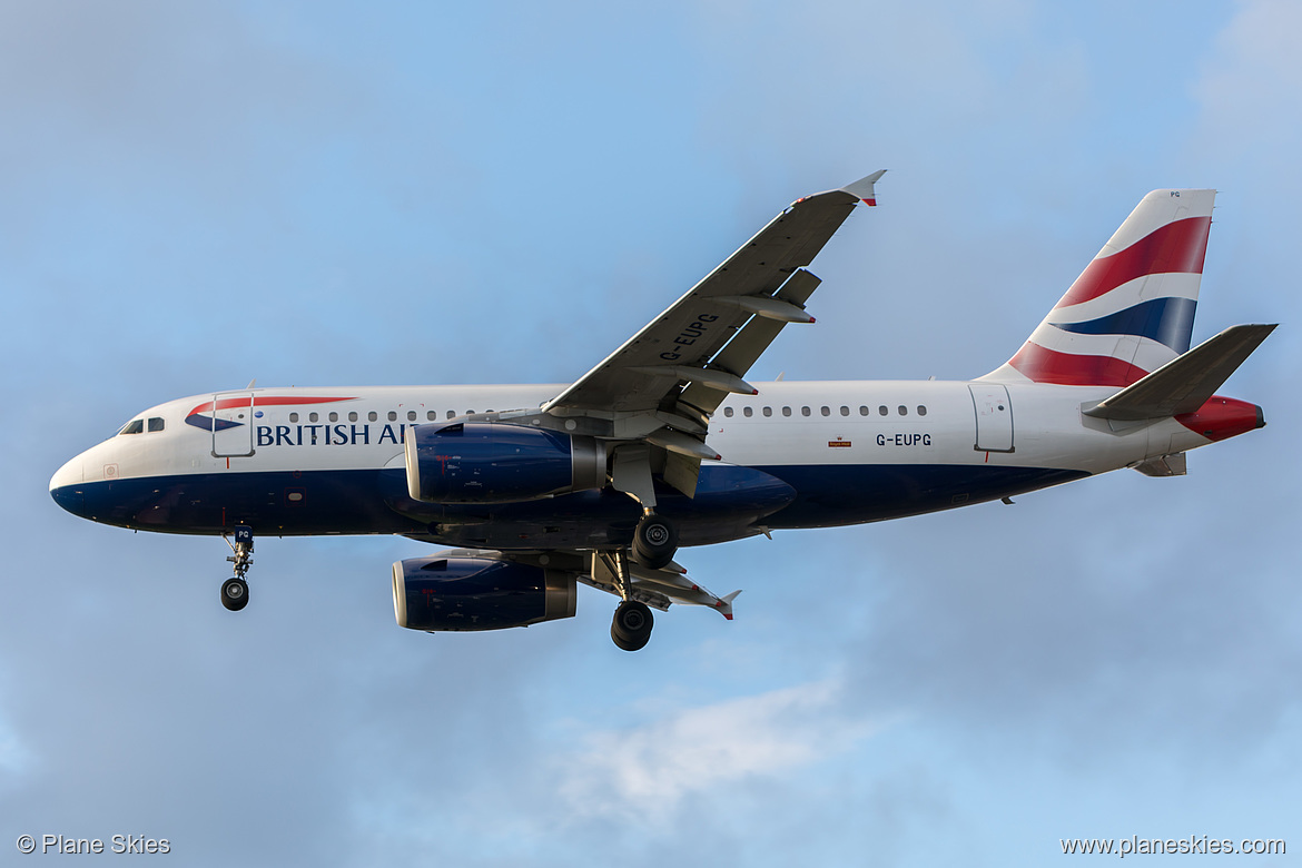 British Airways Airbus A319-100 G-EUPG at London Heathrow Airport (EGLL/LHR) British Airways Airbus A319-100 G-EUPG at London Heathrow Airport (EGLL/LHR)