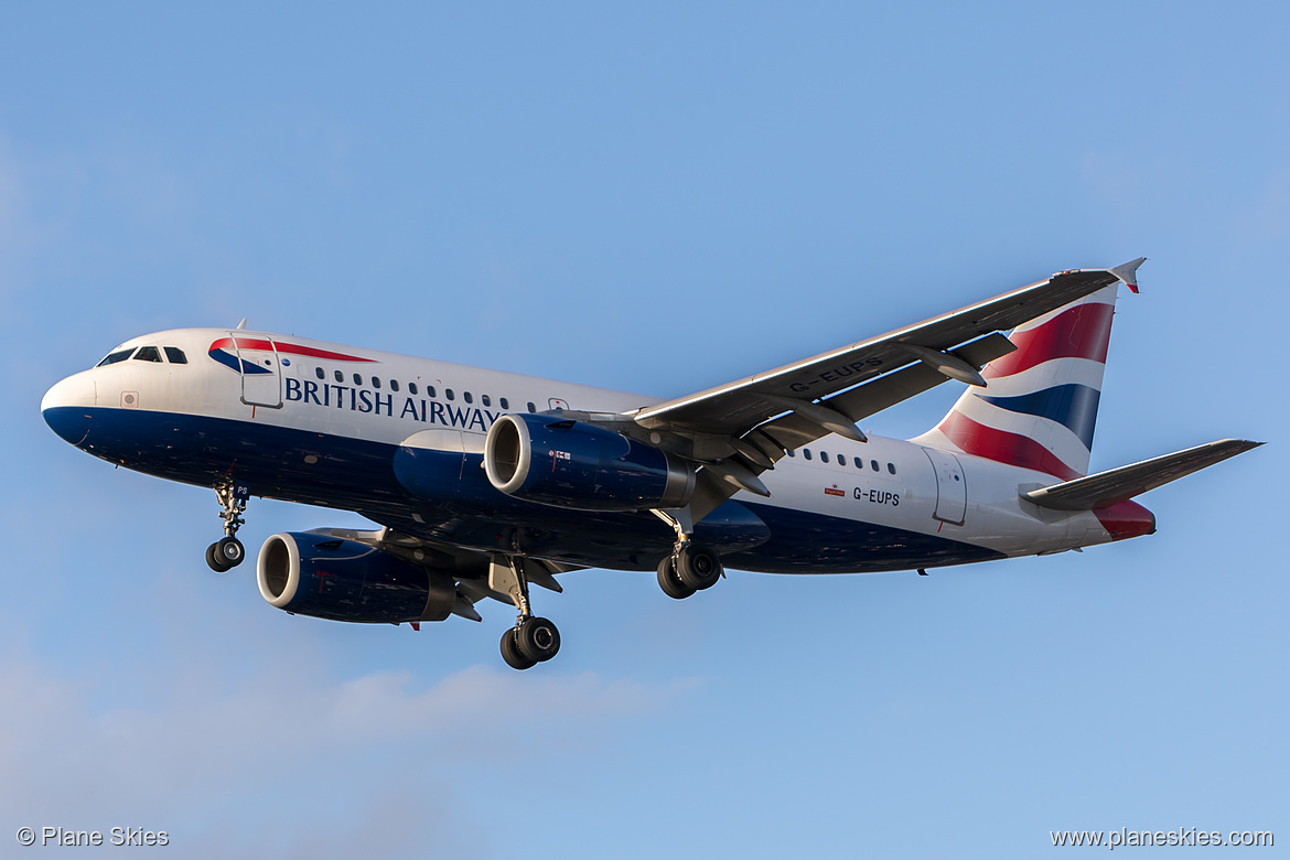 British Airways Airbus A319-100 G-EUPS at London Heathrow Airport (EGLL/LHR) British Airways Airbus A319-100 G-EUPS at London Heathrow Airport (EGLL/LHR)