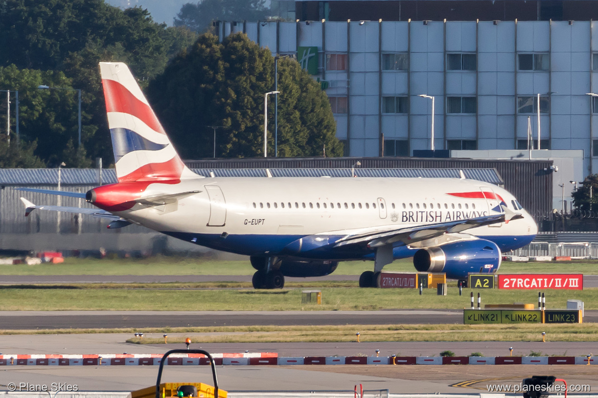 British Airways Airbus A319-100 G-EUPT at London Heathrow Airport (EGLL/LHR) British Airways Airbus A319-100 G-EUPT at London Heathrow Airport (EGLL/LHR)