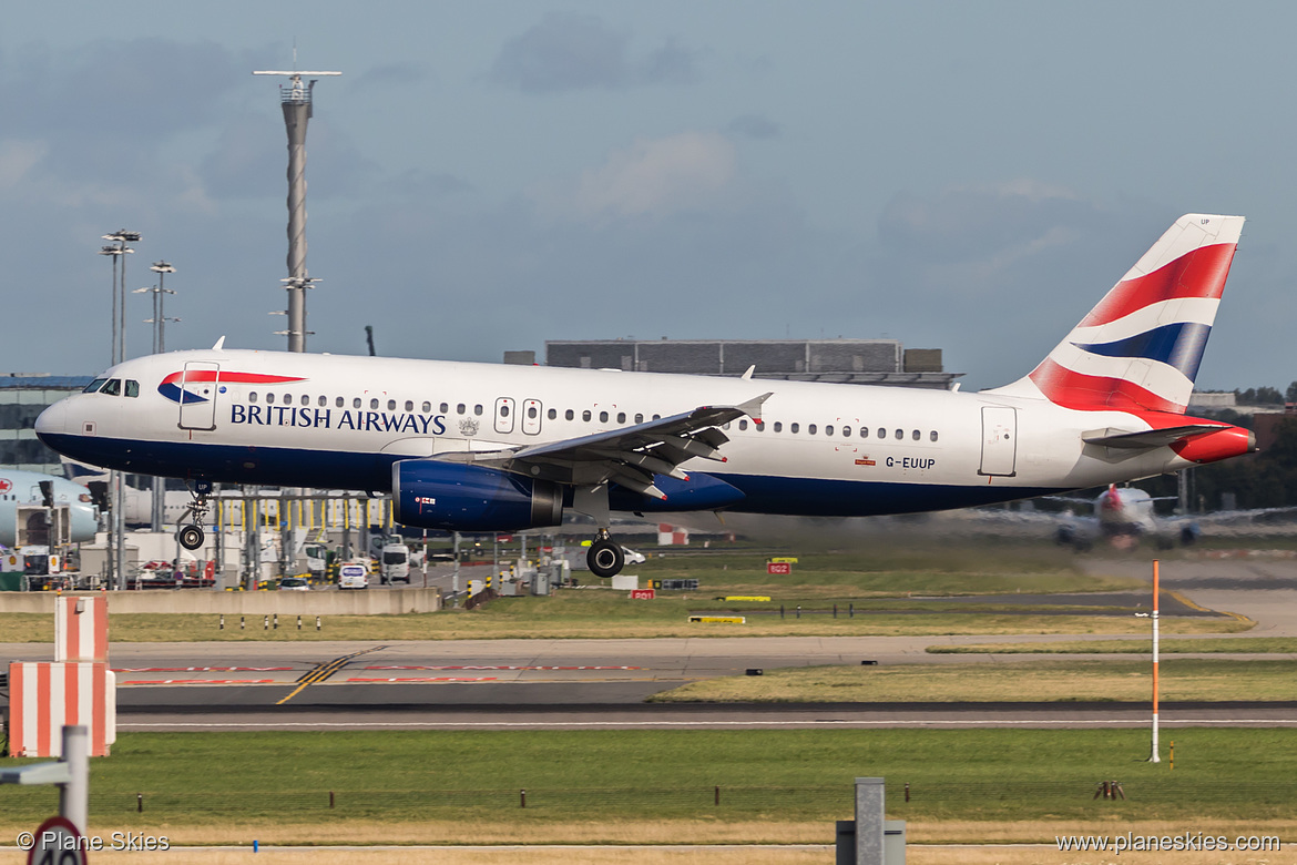 British Airways Airbus A320-200 G-EUUP at London Heathrow Airport (EGLL/LHR) British Airways Airbus A320-200 G-EUUP at London Heathrow Airport (EGLL/LHR)