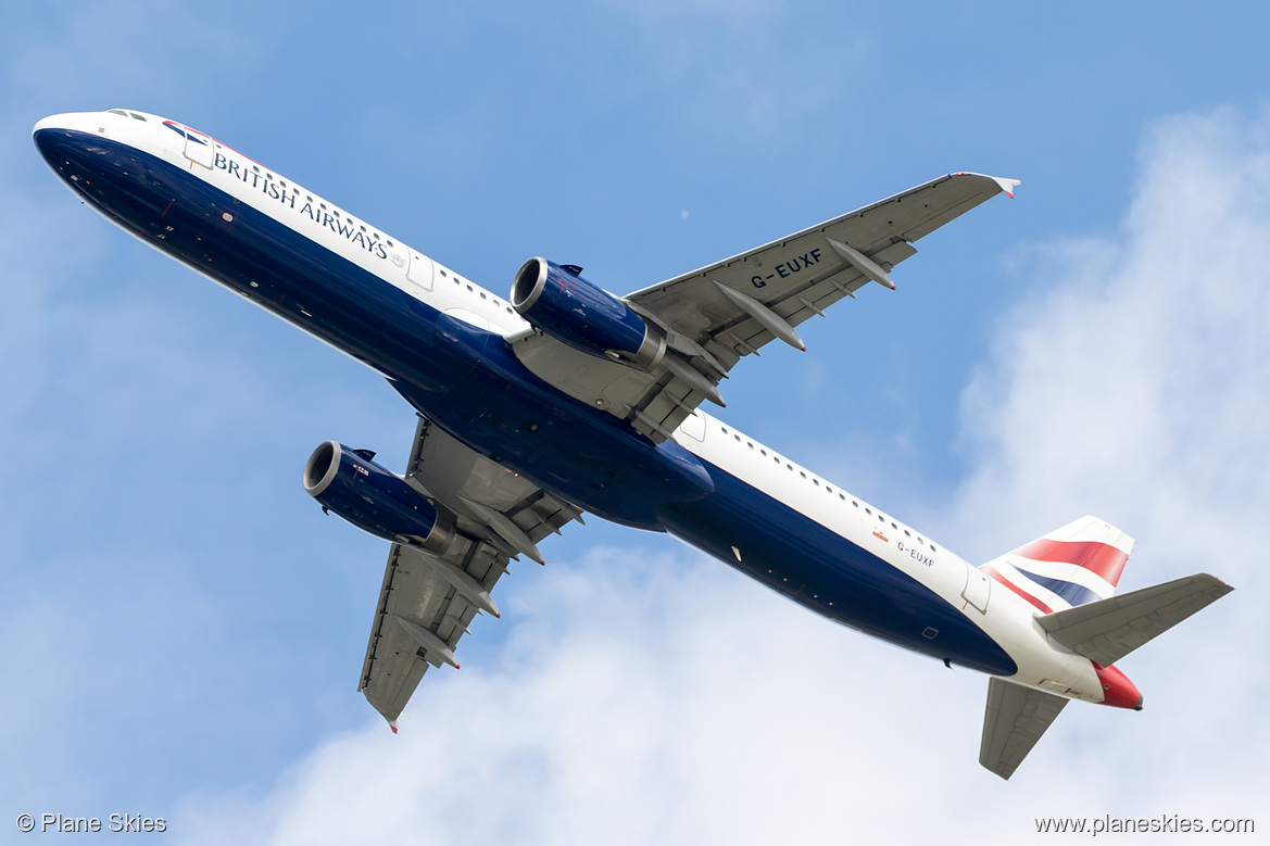 British Airways Airbus A321-200 G-EUXF at London Heathrow Airport (EGLL/LHR) British Airways Airbus A321-200 G-EUXF at London Heathrow Airport (EGLL/LHR)
