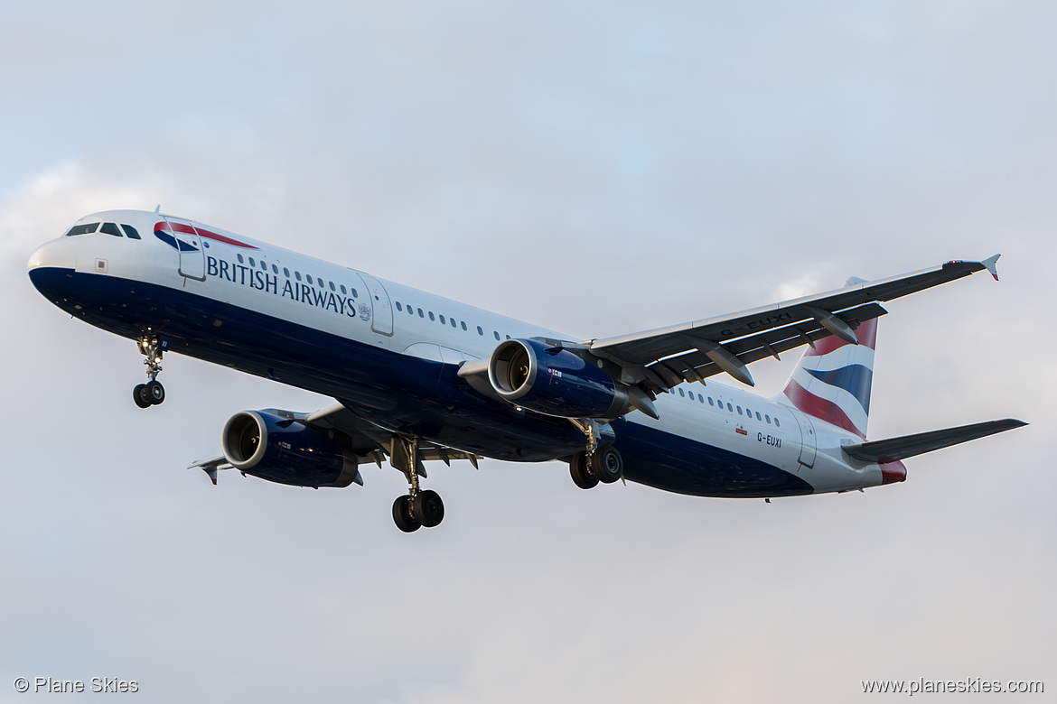 British Airways Airbus A321-200 G-EUXI at London Heathrow Airport (EGLL/LHR) British Airways Airbus A321-200 G-EUXI at London Heathrow Airport (EGLL/LHR)