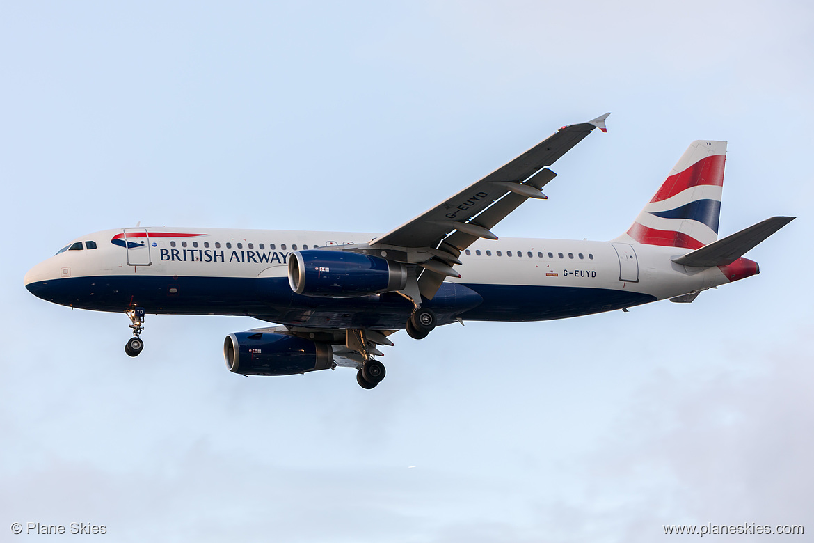 British Airways Airbus A320-200 G-EUYD at London Heathrow Airport (EGLL/LHR) British Airways Airbus A320-200 G-EUYD at London Heathrow Airport (EGLL/LHR)