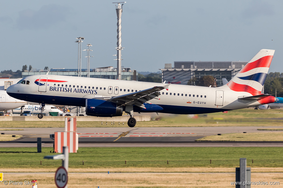British Airways Airbus A320-200 G-EUYH at London Heathrow Airport (EGLL/LHR) British Airways Airbus A320-200 G-EUYH at London Heathrow Airport (EGLL/LHR)