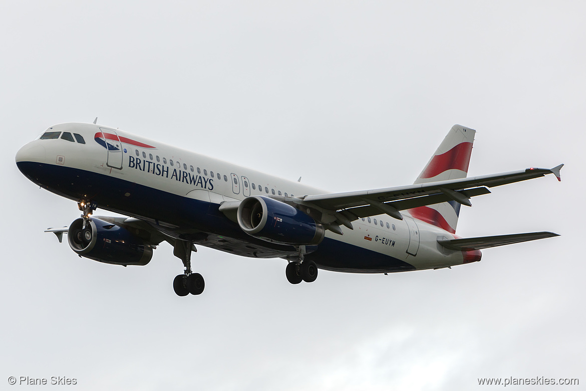 British Airways Airbus A320-200 G-EUYM at London Heathrow Airport (EGLL/LHR)