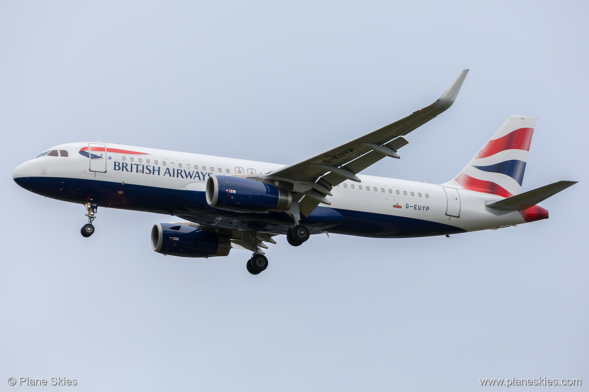 British Airways Airbus A320-200 G-EUYP at London Heathrow Airport (EGLL/LHR) British Airways Airbus A320-200 G-EUYP at London Heathrow Airport (EGLL/LHR)
