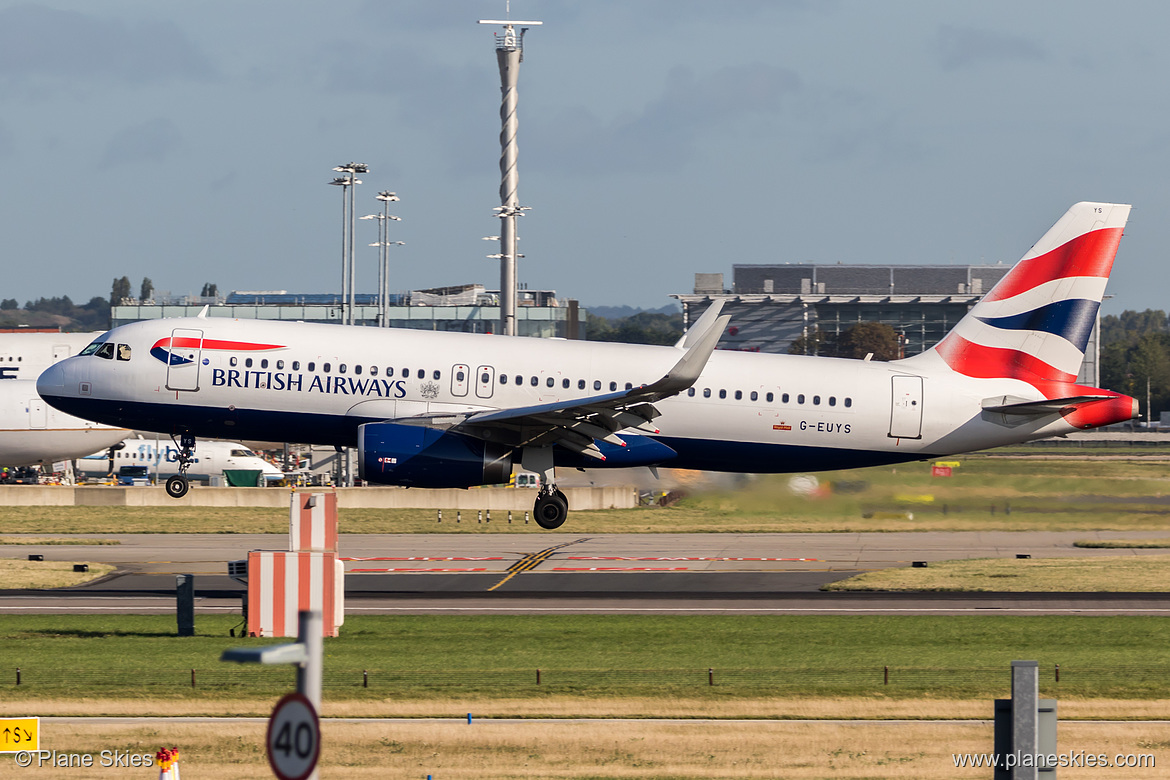 British Airways Airbus A320-200 G-EUYS at London Heathrow Airport (EGLL/LHR) British Airways Airbus A320-200 G-EUYS at London Heathrow Airport (EGLL/LHR)