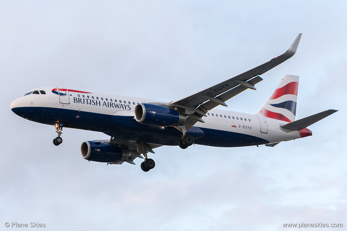 British Airways Airbus A320-200 G-EUYV at London Heathrow Airport (EGLL/LHR) British Airways Airbus A320-200 G-EUYV at London Heathrow Airport (EGLL/LHR)