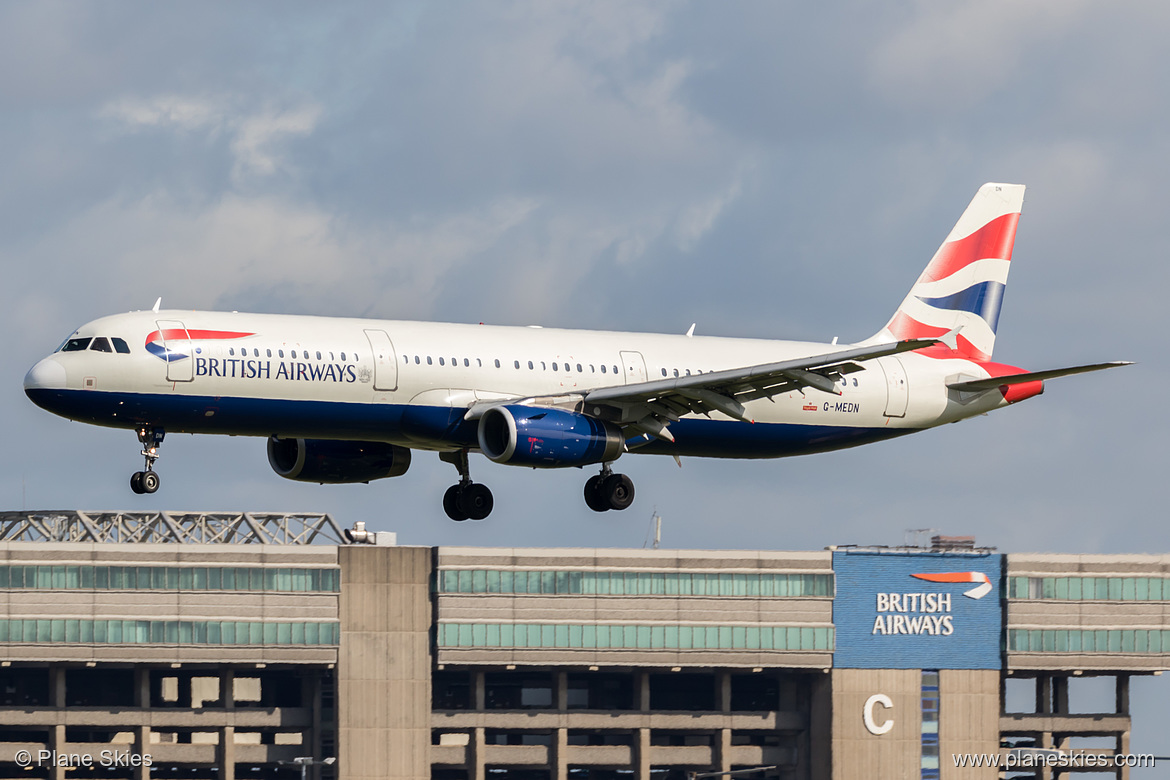 British Airways Airbus A321-200 G-MEDN at London Heathrow Airport (EGLL/LHR) British Airways Airbus A321-200 G-MEDN at London Heathrow Airport (EGLL/LHR)