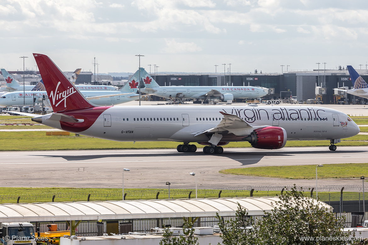 Virgin Atlantic Boeing 787-9 G-VFAN at London Heathrow Airport (EGLL/LHR)