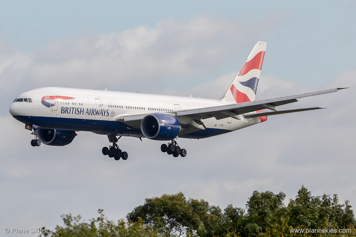 British Airways Boeing 777-200ER G-VIIE at London Heathrow Airport (EGLL/LHR) British Airways Boeing 777-200ER G-VIIE at London Heathrow Airport (EGLL/LHR)
