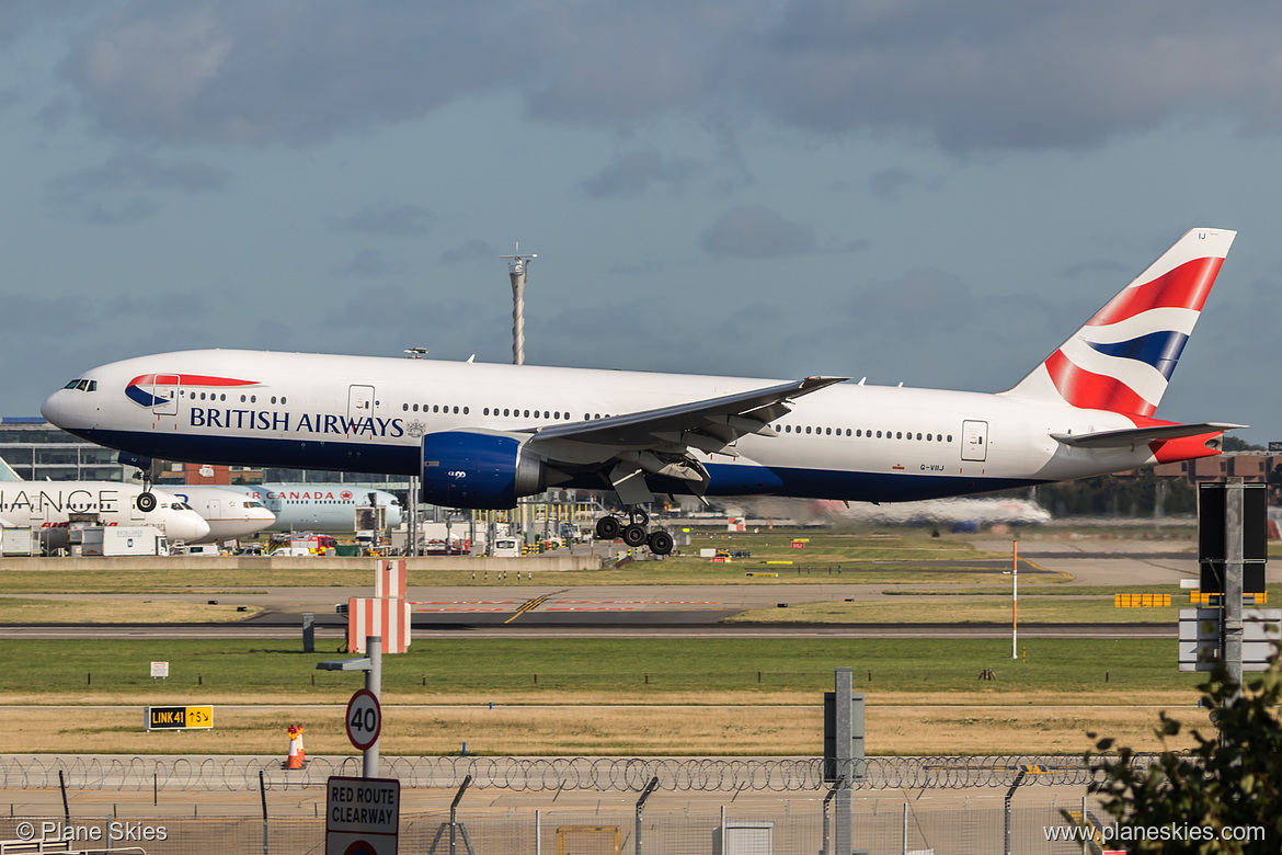 British Airways Boeing 777-200ER G-VIIJ at London Heathrow Airport (EGLL/LHR) British Airways Boeing 777-200ER G-VIIJ at London Heathrow Airport (EGLL/LHR)
