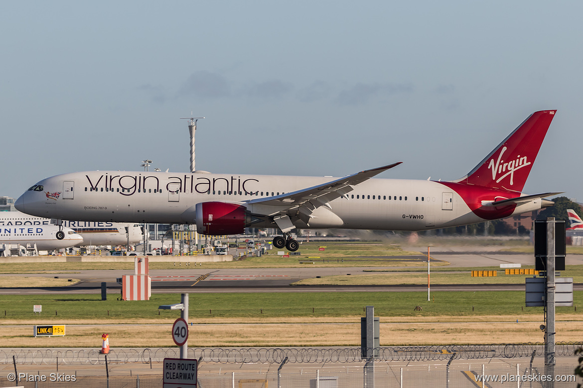 Virgin Atlantic Boeing 787-9 G-VWHO at London Heathrow Airport (EGLL/LHR) Virgin Atlantic Boeing 787-9 G-VWHO at London Heathrow Airport (EGLL/LHR)