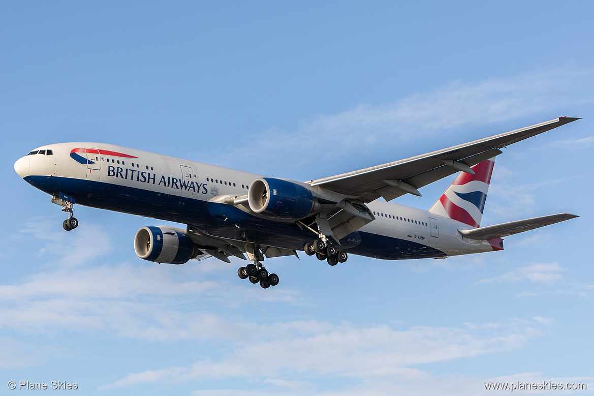 British Airways Boeing 777-200ER G-YMMI at London Heathrow Airport (EGLL/LHR) British Airways Boeing 777-200ER G-YMMI at London Heathrow Airport (EGLL/LHR)